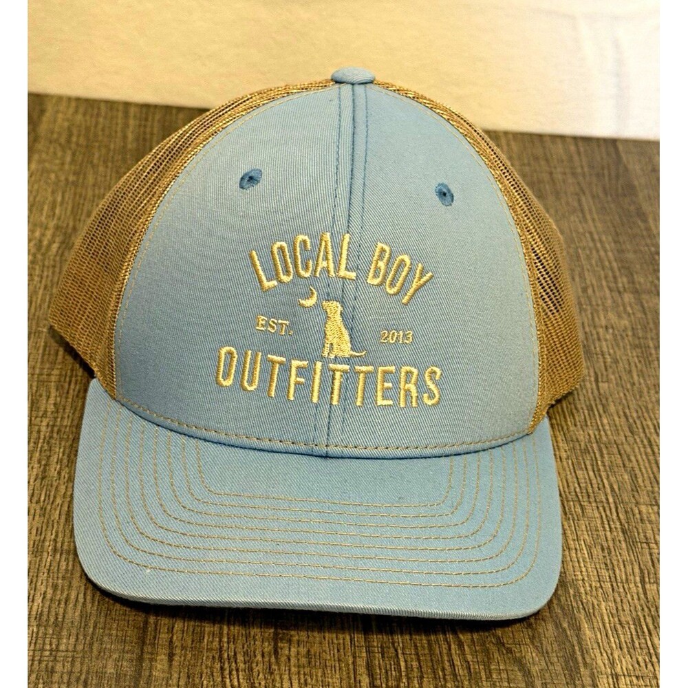 Local Boy Outfitters Trucker Hat One Size Blue/Tan Solid Dog Adjustable